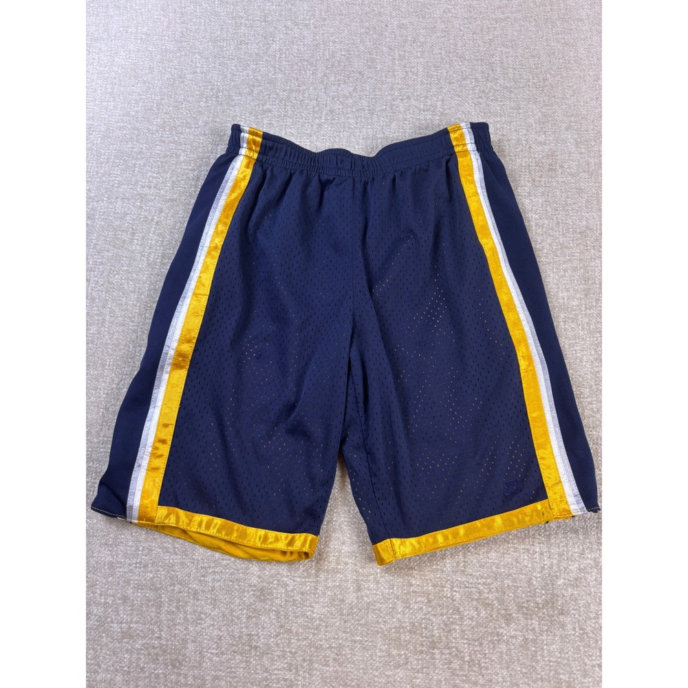 Starter Boys XL 14-16 Basketball Shorts Navy Blue Yellow Mesh Athletic RS100030